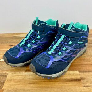 Merrell Women's Size 7 Mid‎ Waterproof Hiking Boots Ice, Navy Blue